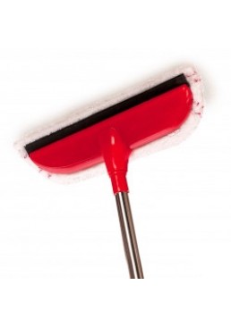 Швабра для мытья окон с телескопической ручкой и двухсторонней насадкой на липучке